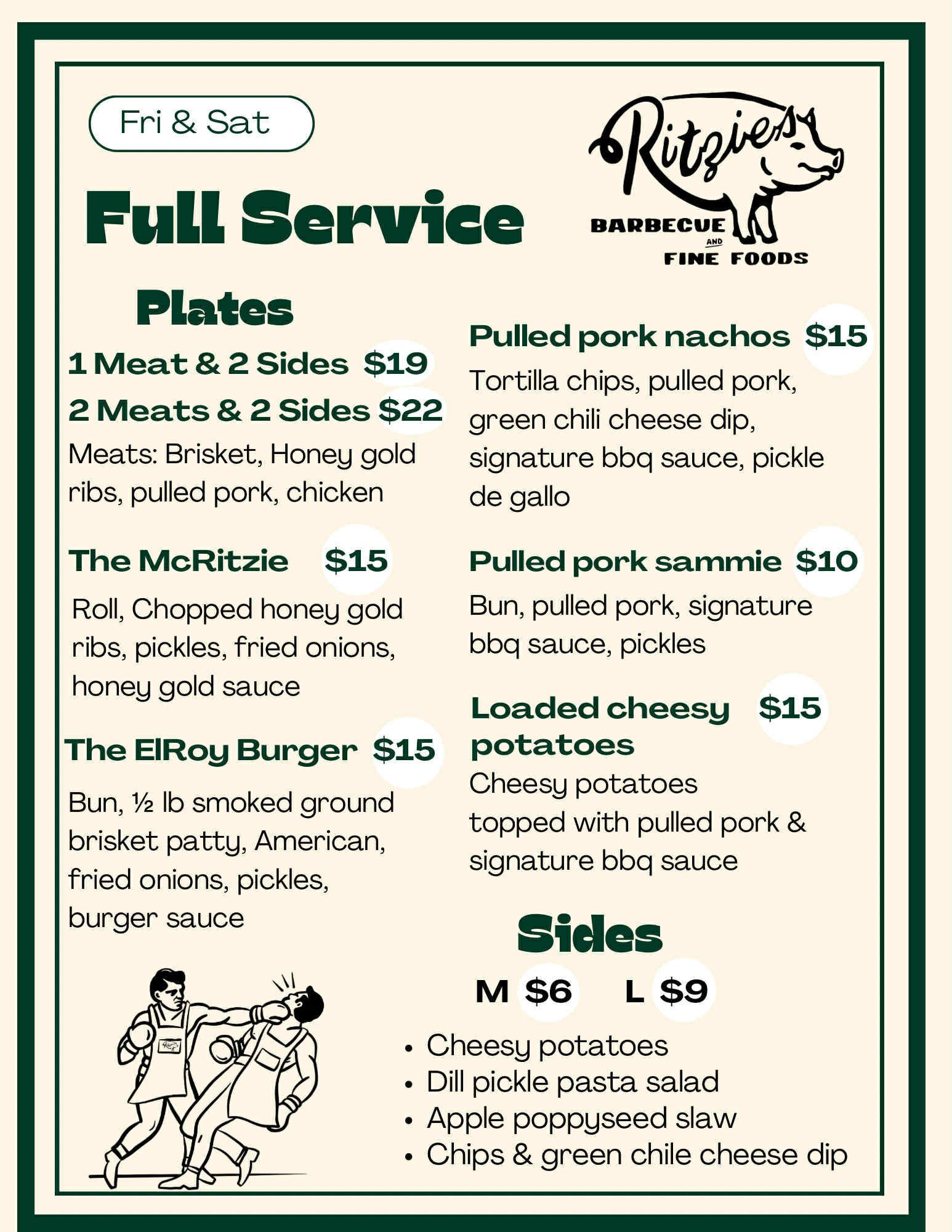 Weekend Menu